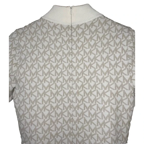 NWT Michael Kors Logo Jacquard Mock Neck Signature Dress - Picture 6 of 11